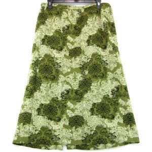 Elegant Green Floral Women's Skirt